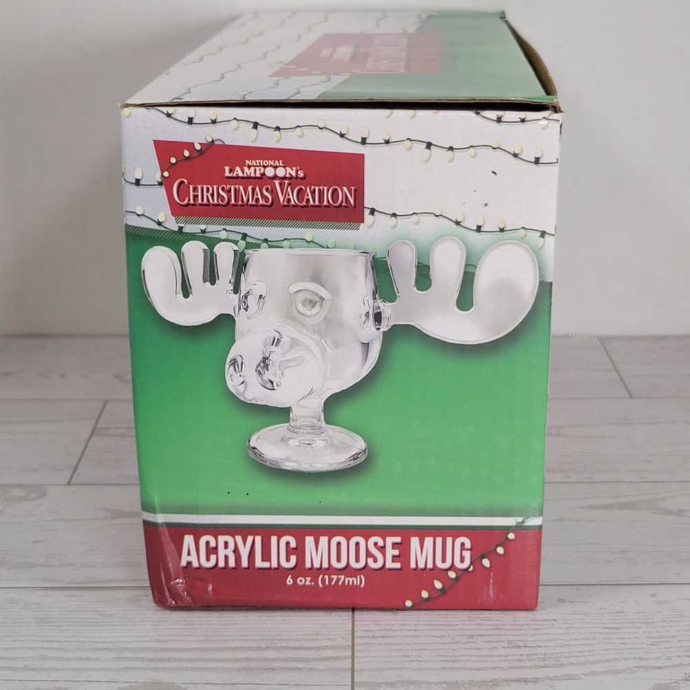 National Lampoon's Christmas Vacation Acrylic Moose Mug Unisex 6oz Clear NIB Cup - Picture 5 of 5